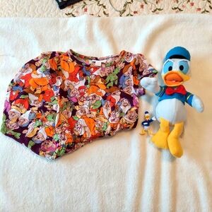 LulaRoe 7 dwarves dress Size 2 with Donald duck plush and mini duck